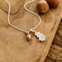 Little Acorn And Oak Leaf Silver Or Gold Necklace, thumbnail 5 of 7