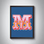 N Letter Bold Carnival Initial Art Print Circus Print, thumbnail 2 of 4