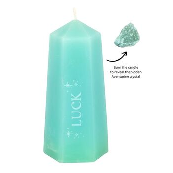 Luck Crystal Candle With Rough Green Aventurine, 2 of 3