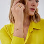 Jewelled Interlink Bracelet Sterling Silver In Gold, thumbnail 7 of 7