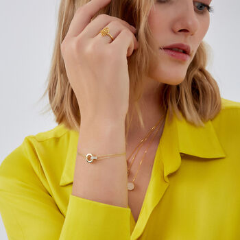 Jewelled Interlink Bracelet Sterling Silver In Gold, 7 of 7