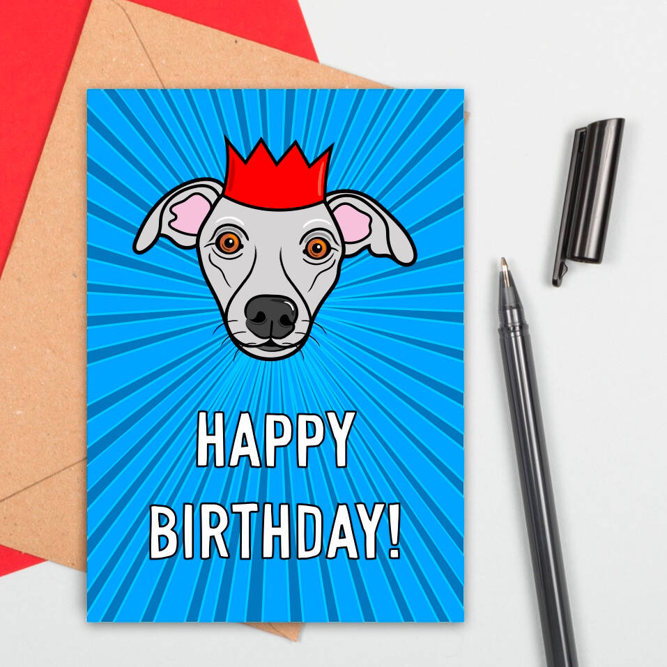 Large Size Whippet Dog Birthday Card, 1 of 2