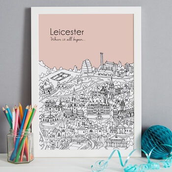 Personalised Leicester Print, 6 of 11