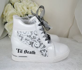 Personalised Lace Wedge Trainers, 4 of 4