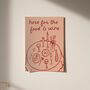 Here For The Food And Wine Illustrated Wall Art Print, thumbnail 5 of 11