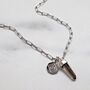 The En Pointe Duo Smokey Quartz Necklace, Silver, thumbnail 5 of 8