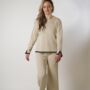 O Neck White Full Sleeve Loose Knitted Co Ord Set, thumbnail 2 of 3