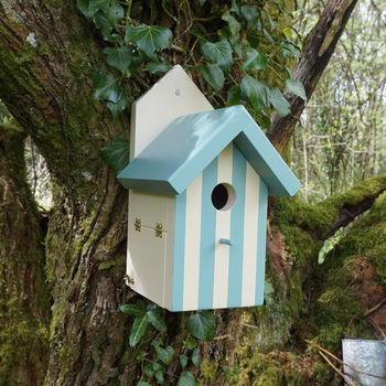 Handcrafted Beach Hut Bird House By Siop Gardd | notonthehighstreet.com