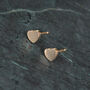 Gold Heart Stud Earrings, thumbnail 1 of 4