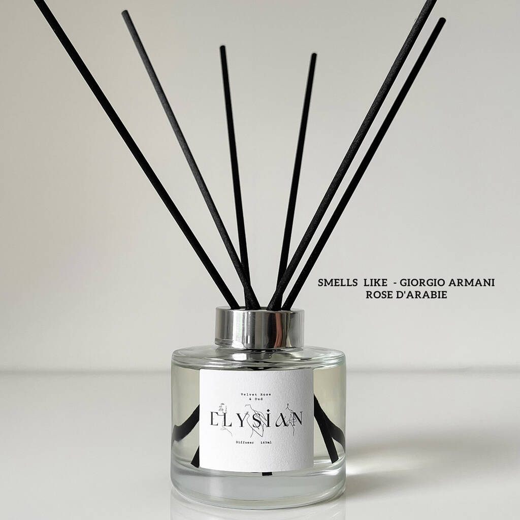 Velvet Rose And Oud Reed Diffuser 165ml By Elysian Candles