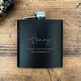 Personalised Script Engraved Black Metal Hip Flask Wedding, Groomsmen And Birthday Gift, thumbnail 5 of 12