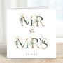 Personalised Mr And Mrs Botanical Wedding Card, thumbnail 2 of 2