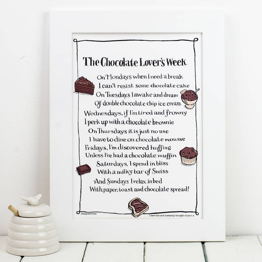 Personalised Chocolate Print With Chocolate Poem, 1 of 5