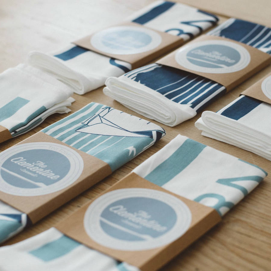 cornwall nautical tea towel by liga