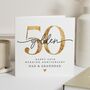 Personalised Golden 50th Anniversary Card Nan Granddad, thumbnail 1 of 7