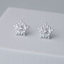 Sterling Silver Snowflake Stud Earrings, thumbnail 1 of 7