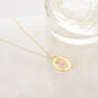 Halo Birthstone Necklace Pink Opal October In Silver, thumbnail 5 of 6