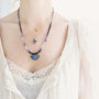 Blue Druzy And Sapphire Triangle Necklace, thumbnail 8 of 10