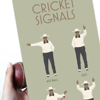 Cricket Signals Reference Chart By Alice Rose | notonthehighstreet.com