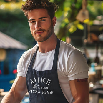 Slogan Apron: Personalised For Him, Name And Year, 2 of 12