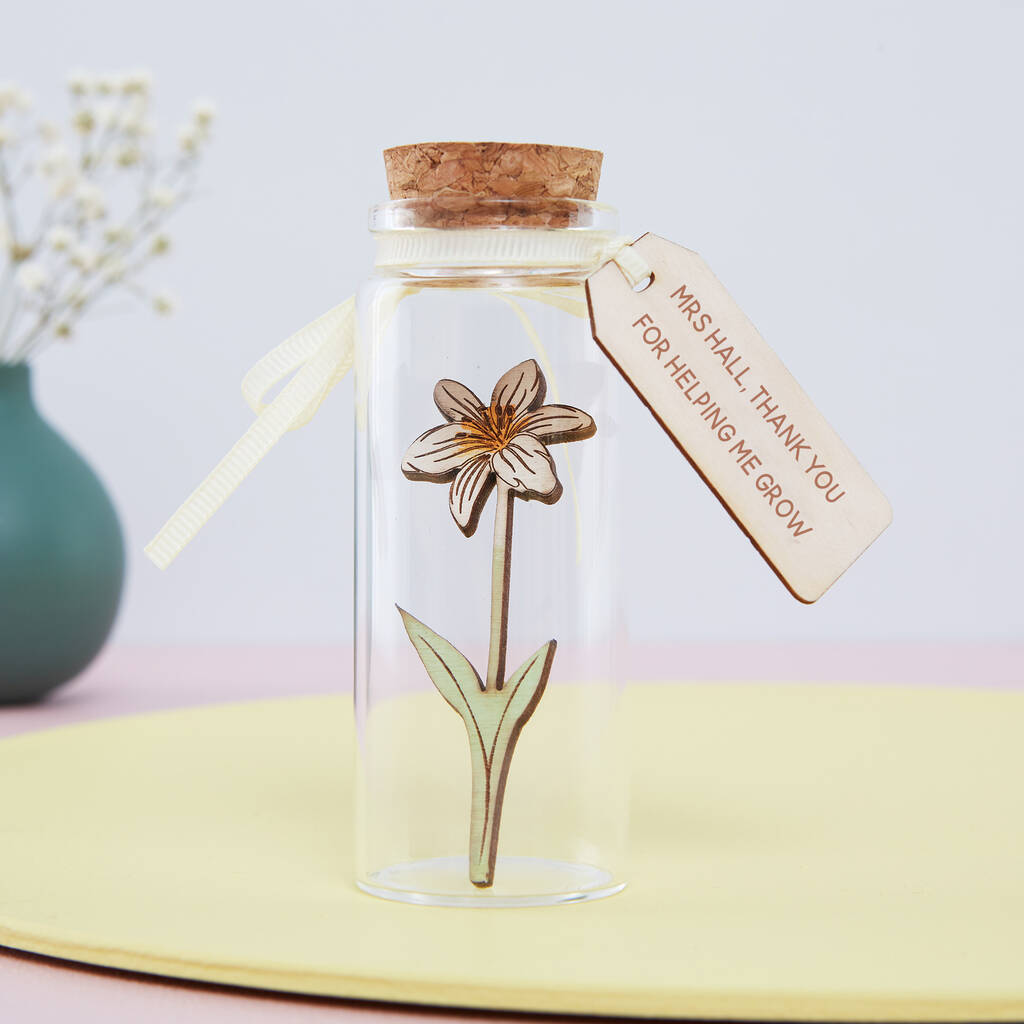 Miniature Flower Keepsake Bottle Teachers Gift, 1 of 12