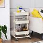 Three Tier Storage Trolley Rolling Utility Cart Shelves, thumbnail 3 of 12