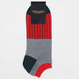 Oxford Stripe Scarlet And Classic Red Men's Trainer Socks, thumbnail 7 of 11