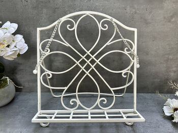 34cm White Distressed Metal Cookbook And Recipe Stand, 11 of 12