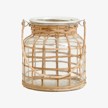 Small Bamboo And Glass Hanging Candle Lantern, 2 of 6