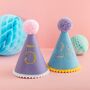 Pastel Felt Any Age Birthday Party Hat, thumbnail 1 of 2