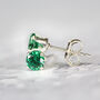 Teal Green Crystal Stud Earrings In Gold Or Silver, thumbnail 9 of 11