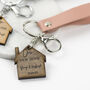 Personalised New Home Walnut Wood Keyring, thumbnail 3 of 9