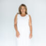 White Sleeveless Cotton Nightdress Lizzie, thumbnail 3 of 8