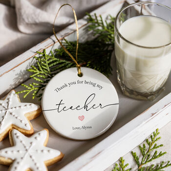 Personalised Thank You Teacher Ornament Gift, 4 of 4