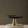White Marble Serving Stand With Brass Cone Base, thumbnail 5 of 5