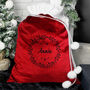 Personalised Holly Red Christmas Sack, thumbnail 1 of 5