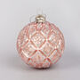G Decor Set Of Four Glass Light Pink Christmas Baubles, thumbnail 2 of 5