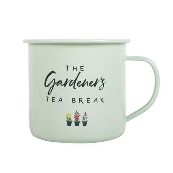 Gardener's Tea Break Enamel Mug, 3 of 4