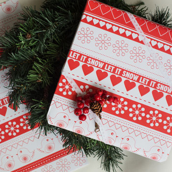 Red And White Assorted Christmas Wrapping Paper Set, 6 of 6