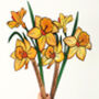 Handpainted Wooden Oak Daffodils In Vase, thumbnail 2 of 5