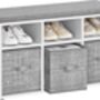 Shoe Bench With Cushion Storage Cabinet, thumbnail 6 of 6
