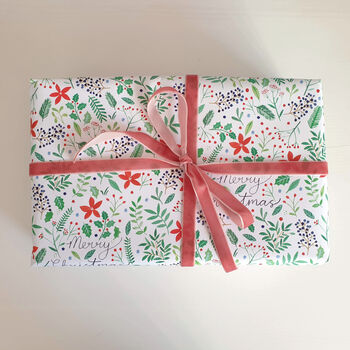 Christmas Floral Wrapping Paper, 3 of 8