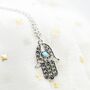 Hamsa Fatima Gold And Silver Plated Dainty Necklace, thumbnail 1 of 7