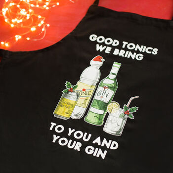 'Good Tonics We Bring' Gin Christmas Apron, 5 of 5