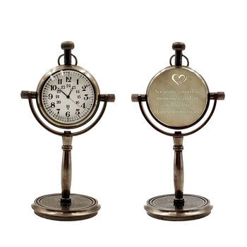 Personalised 6th Sugar Anniversary Desk Clock Gift, 12 of 12