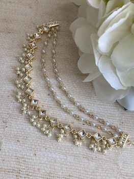 Gold Plated Pearl Ear Chains/Kaan Chain, 4 of 5