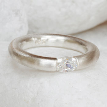 Satin Silver Birthstone Ring, 3 of 12