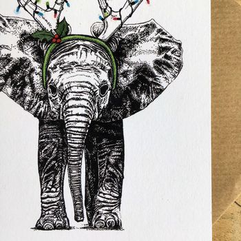 Reindeer Elephant Christmas Greetings Card, 2 of 3