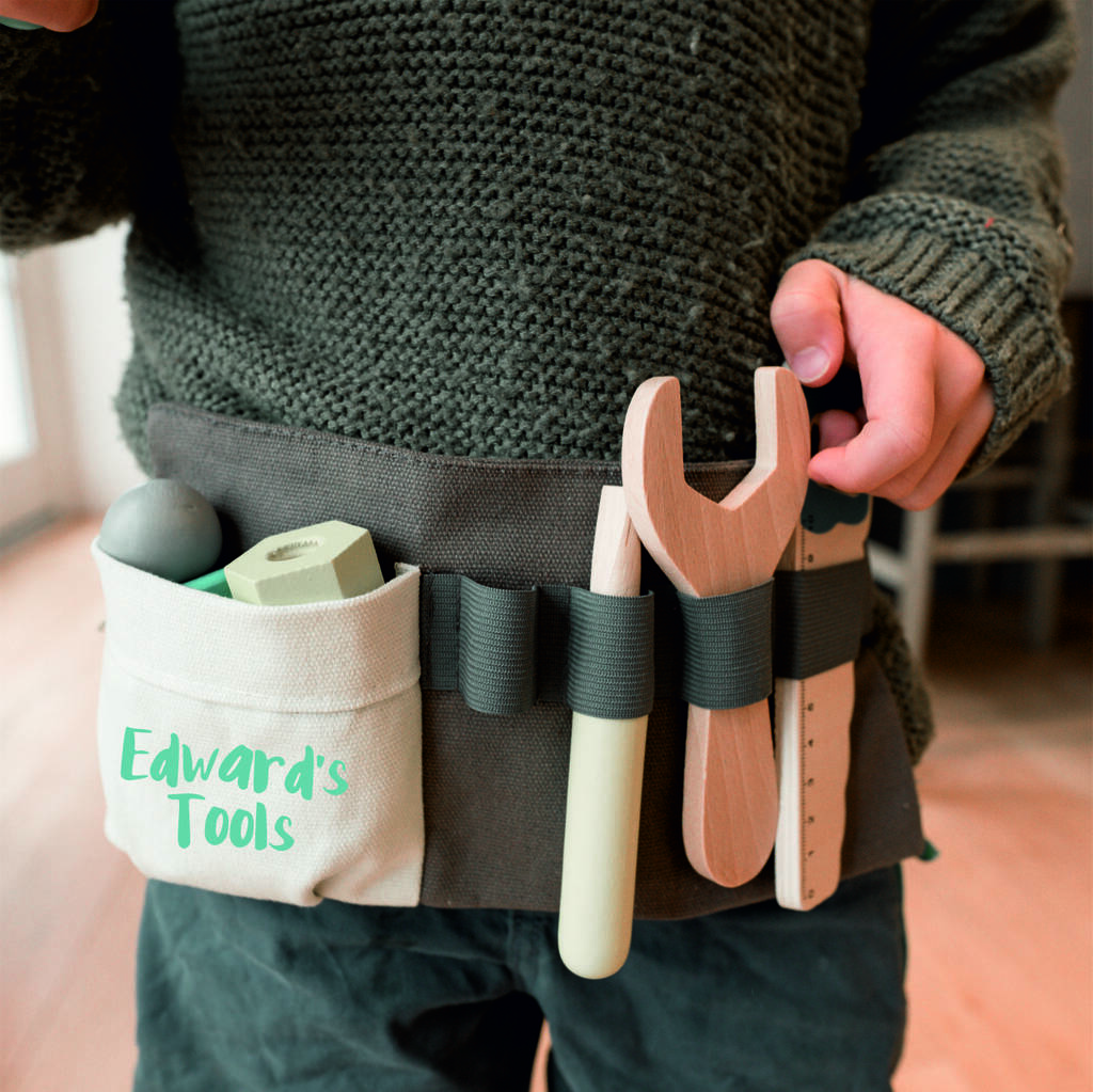 Personalised Wooden Tool Belt Toy For Kids, 1 of 7