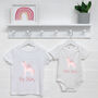 Pink Unicorn Big Sister Little Sister T Shirt Set, thumbnail 1 of 2